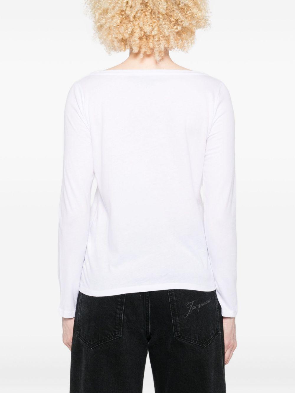 MAJESTIC FILATURES Maglia girocollo in cotone bianco 