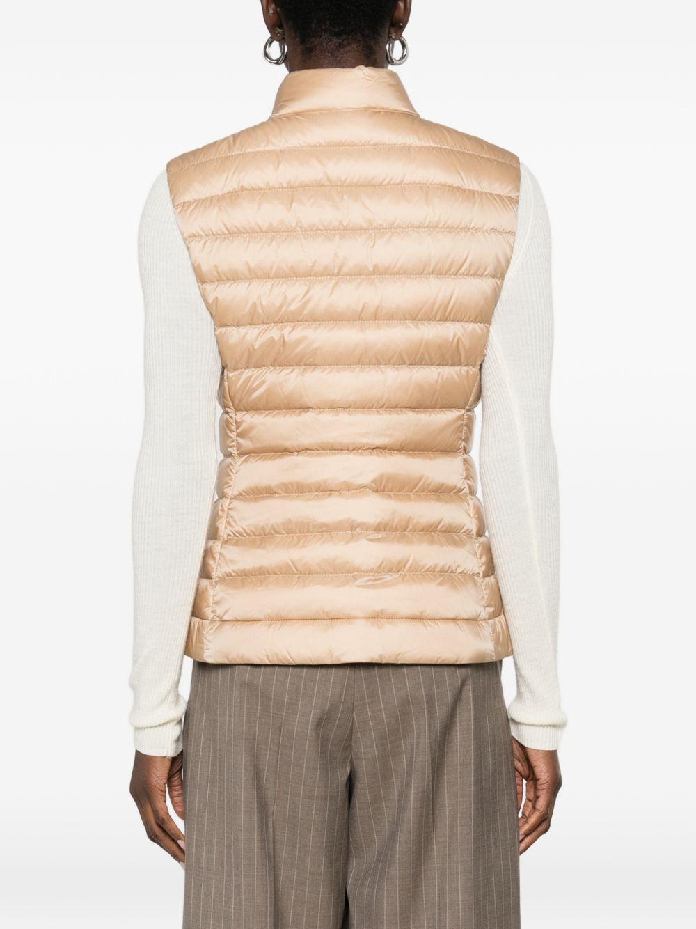 MONCLER Gilet trapuntato con zip e logo 