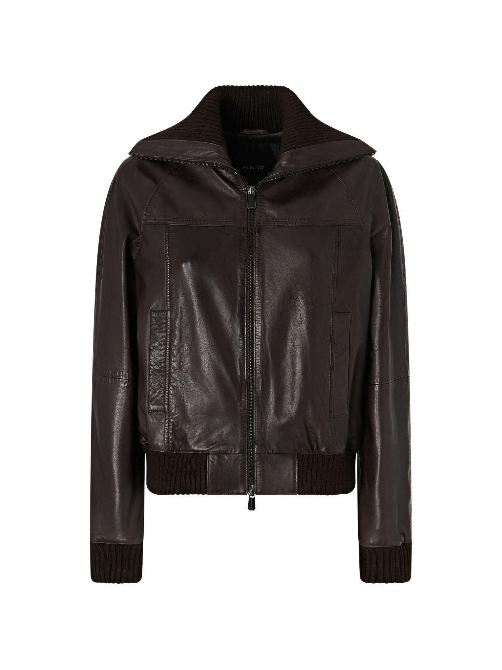 PINKO Giacca Bluma in ecopelle con zip 