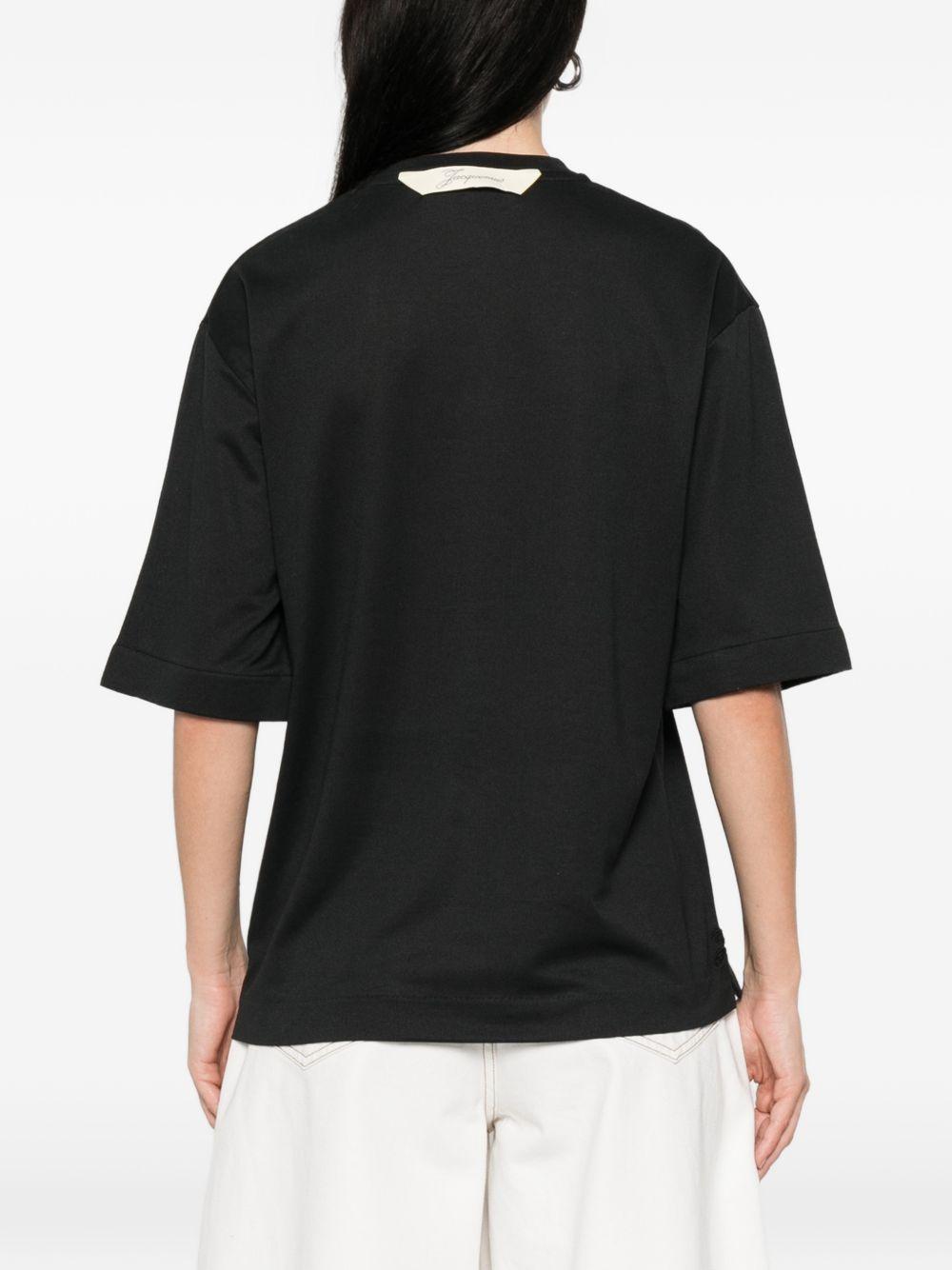 JACQUEMUS T-shirt a maniche corte nera 