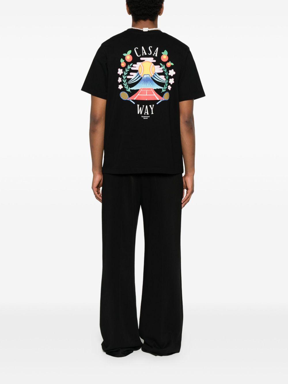 CASABLANCA T-shirt 'Casa Way' in cotone nero con stampa 
