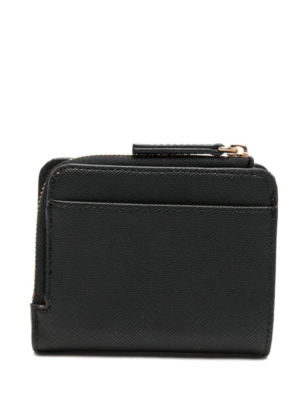 LIUJO Portacarte nero in ecopelle con logo impresso 