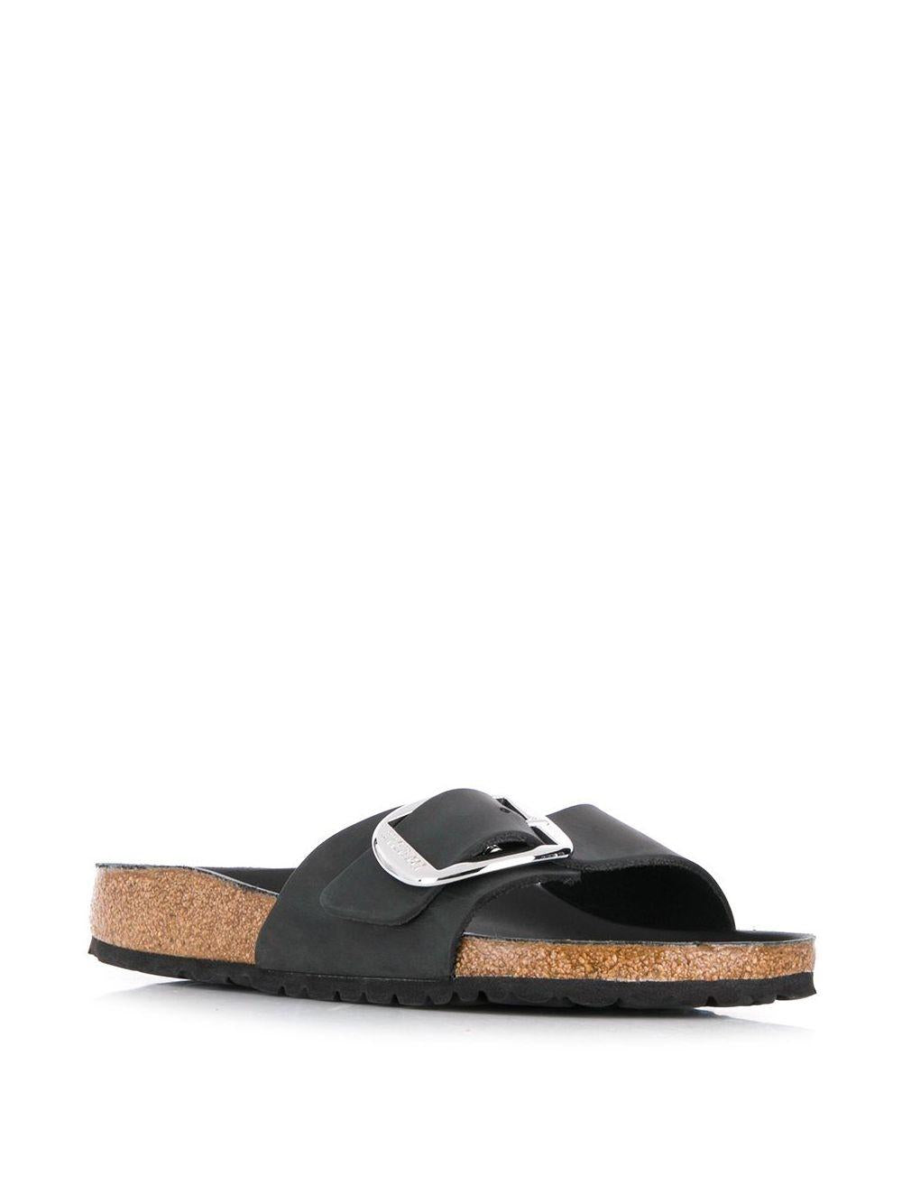 BIRKENSTOCK Ciabatta nera'Madrid'  con una fascia 