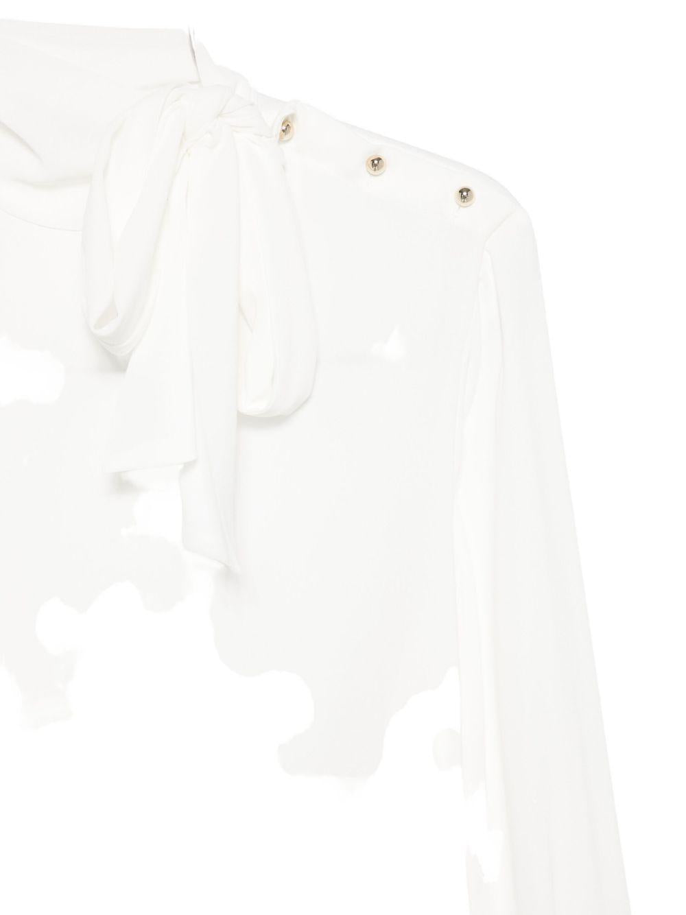 LIUJO Blusa bianca con fiocco al collo 