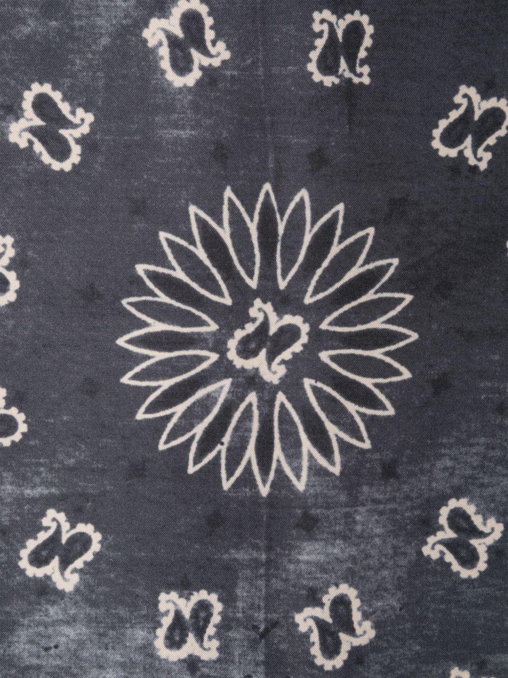 GOLDEN GOOSE Foulard in seta grigia con stampa paisley 