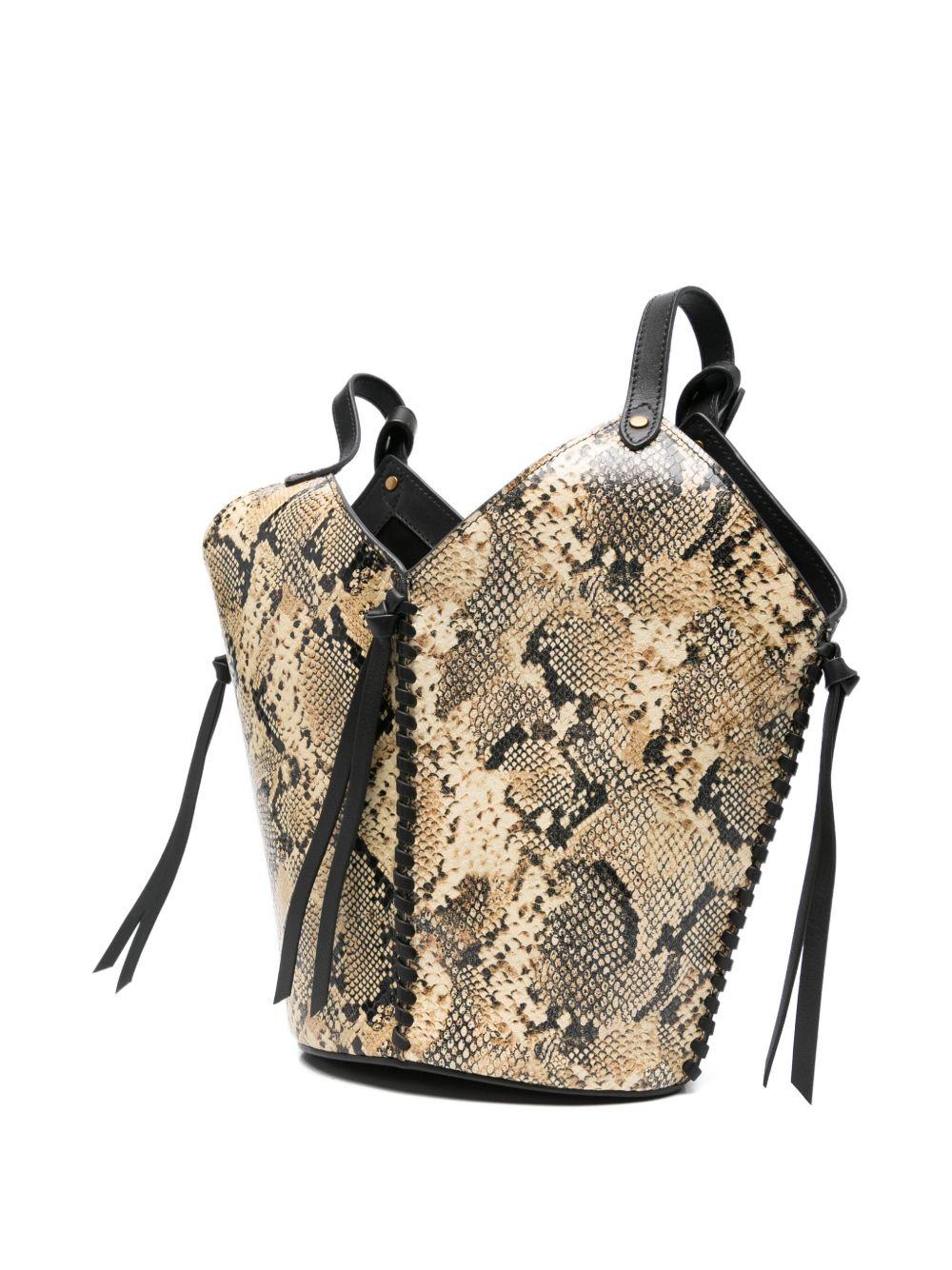 ISABEL MARANT Borsa a secchiello effetto pelle di serpente 