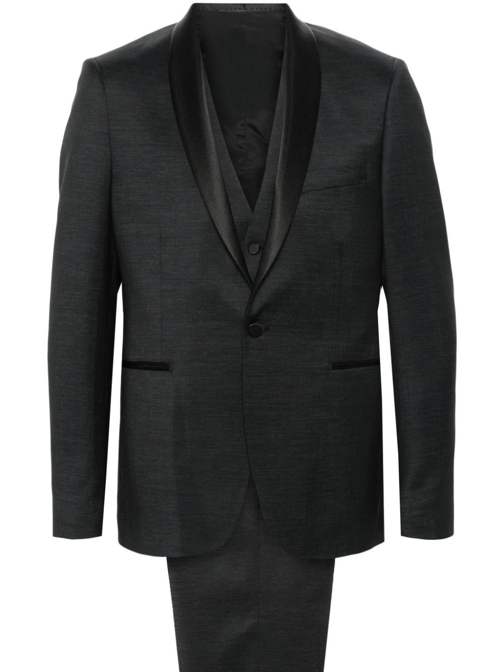TAGLIATORE Completo in misto lana vergine monopetto con rever in satin 