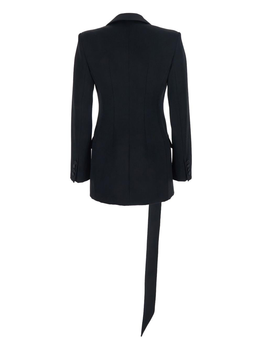 THE ATTICO Blazer in lana vergine nera 