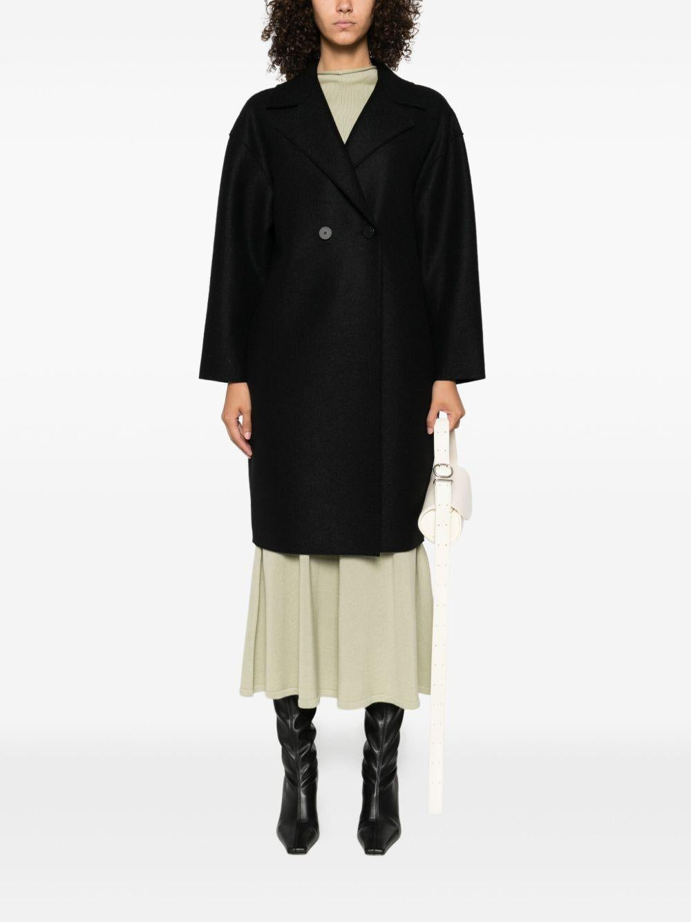 HARRIS WHARF LONDON Cappotto doppiopetto in lana nera 