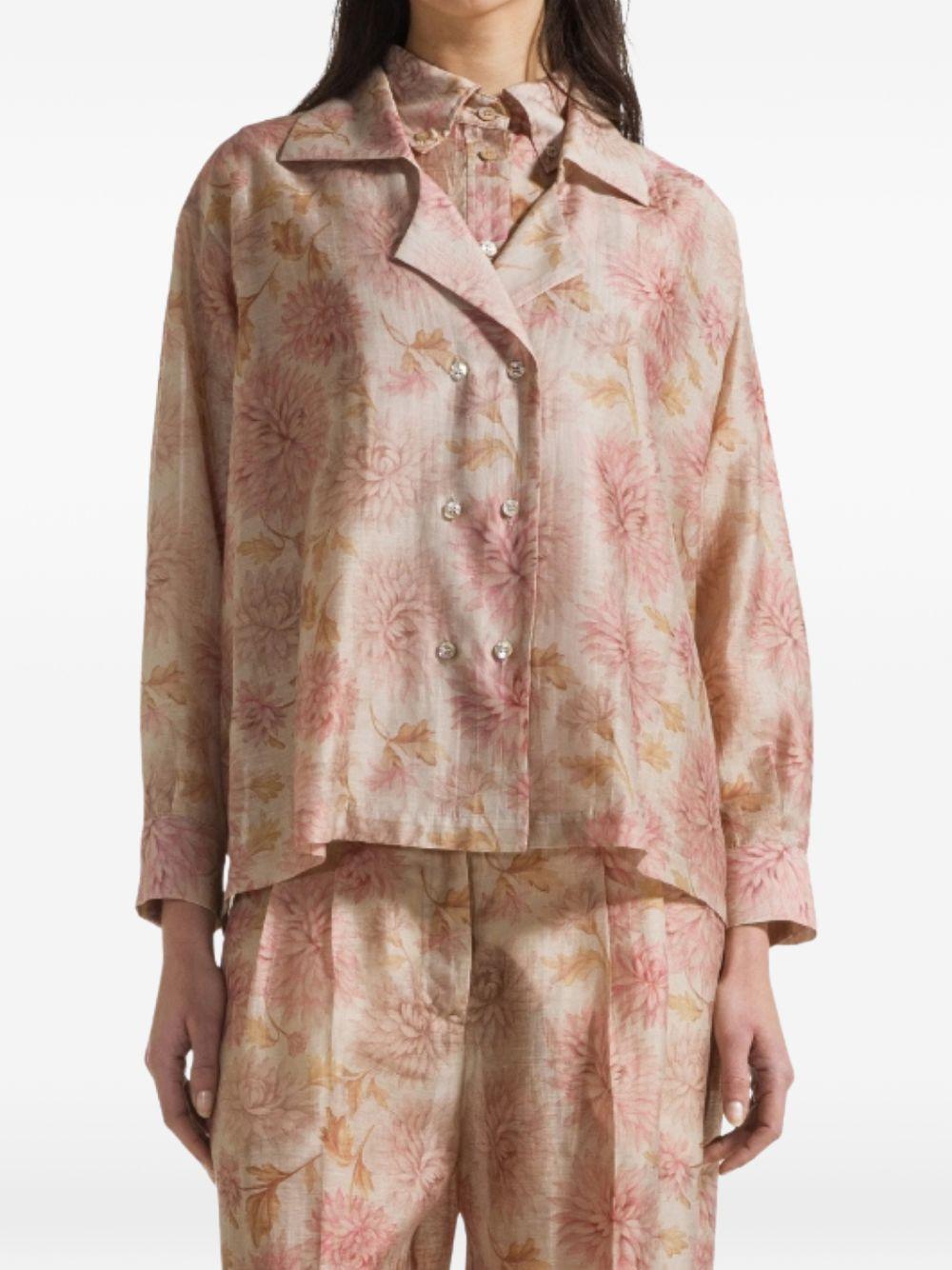 SEVENTY Camicia rosa con stampa floreale 