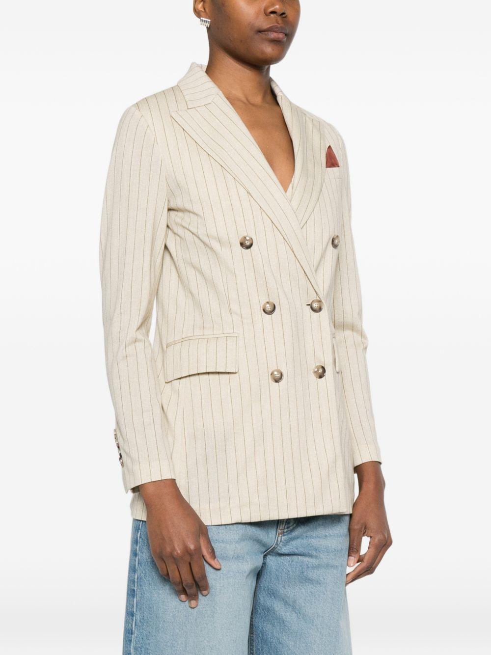 CIRCOLO 1901 Blazer doppiopetto gessato chiaro con tasche laterali 