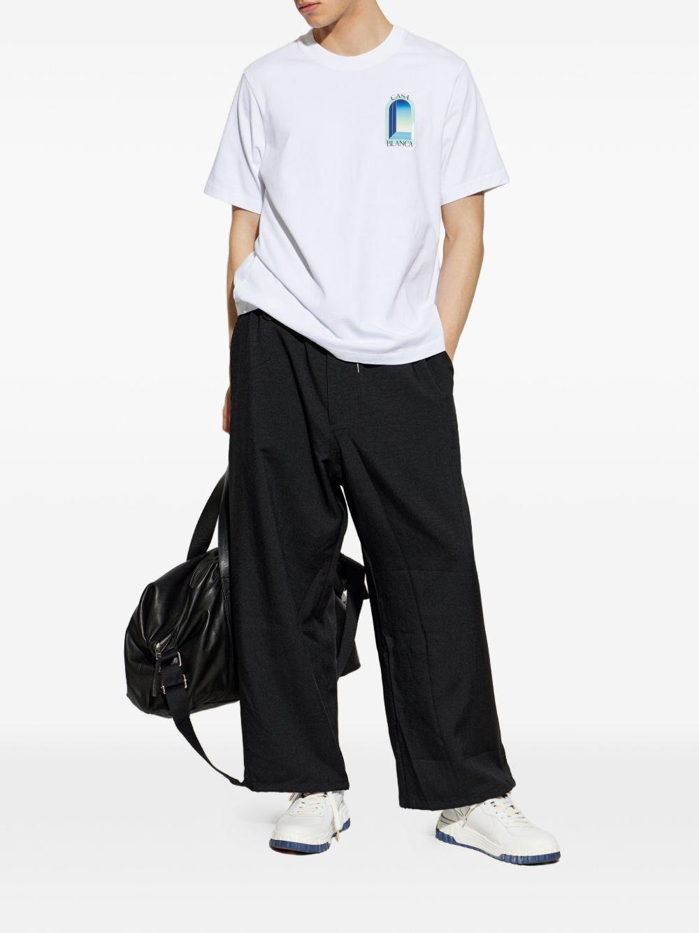 CASABLANCA T-shirt Gradient Arch in cotone bianco 