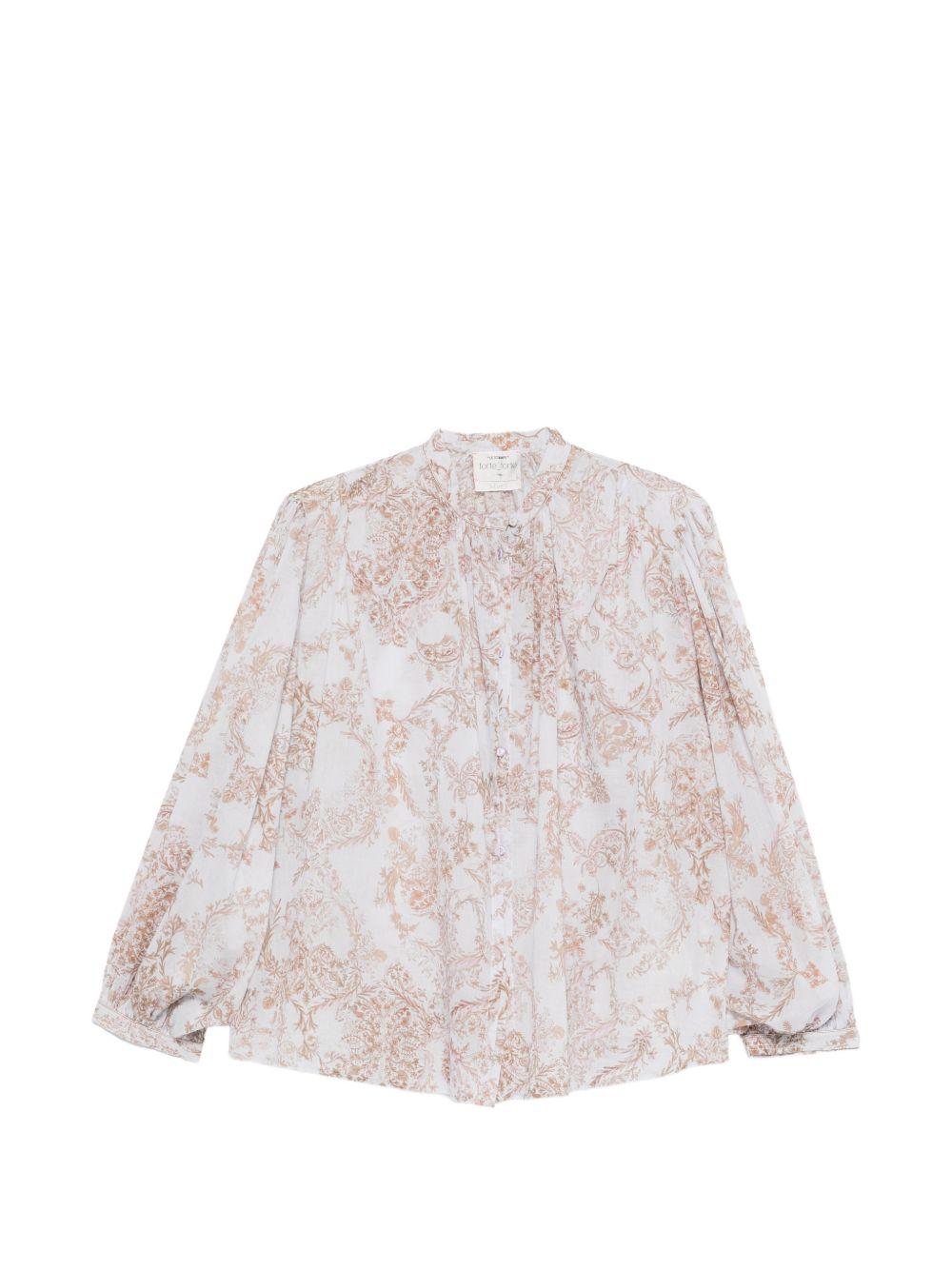 FORTE FORTE Camicia rosa con stampa floreale 