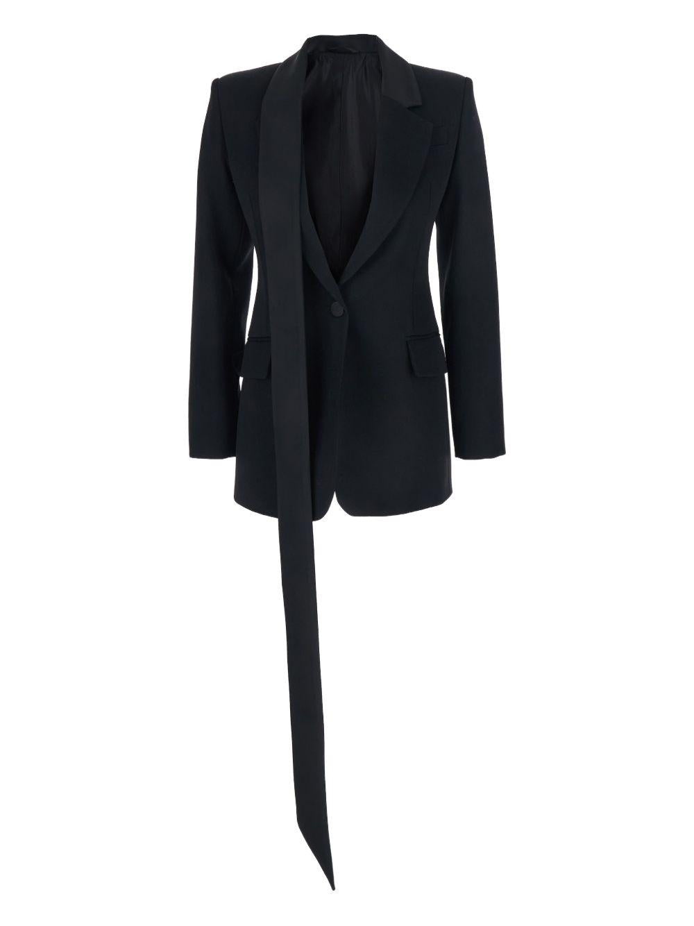 THE ATTICO Blazer in lana vergine nera 