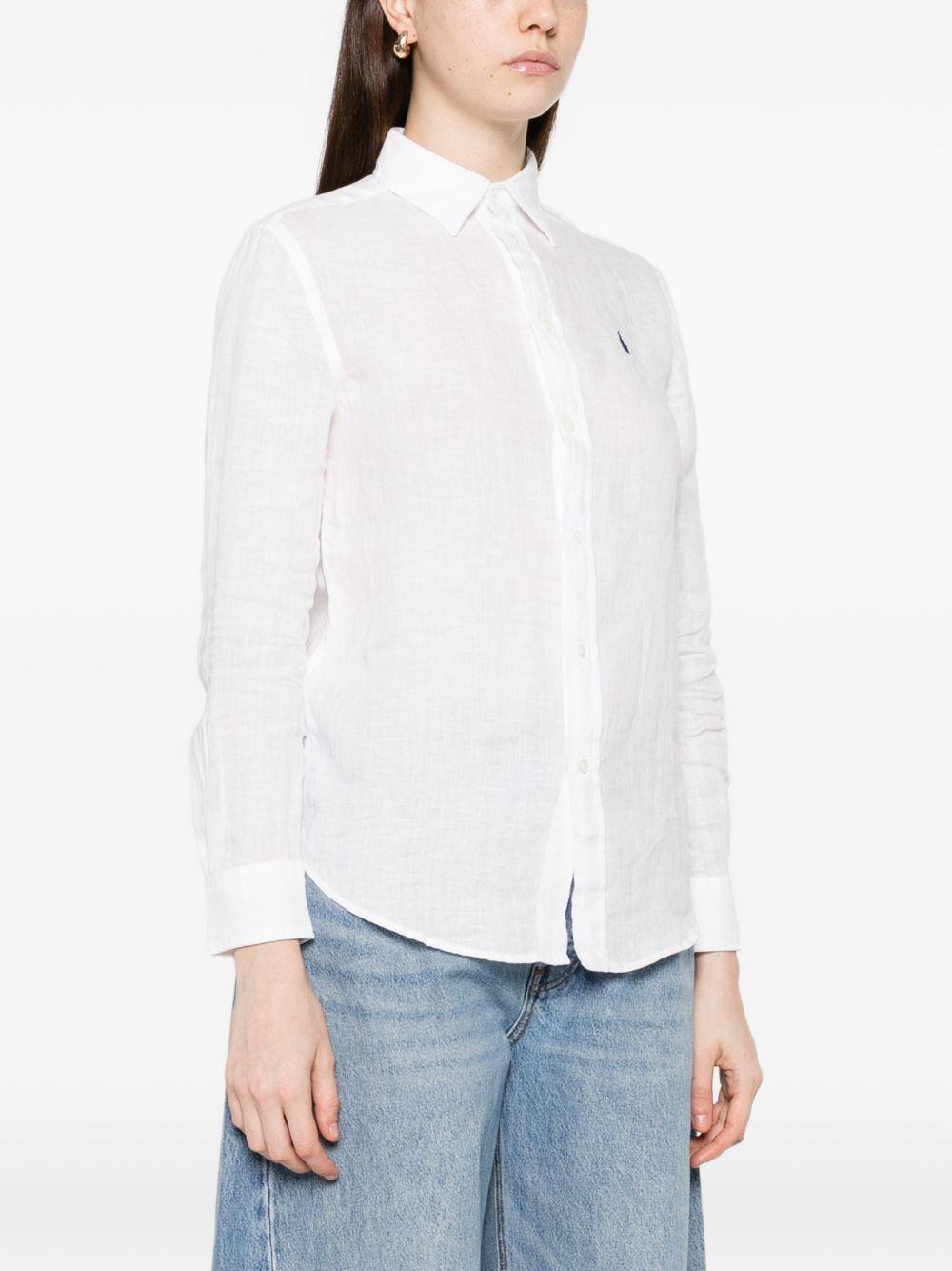 POLO RALPH LAUREN Camicia classica a maniche lunghe in lino con logo 