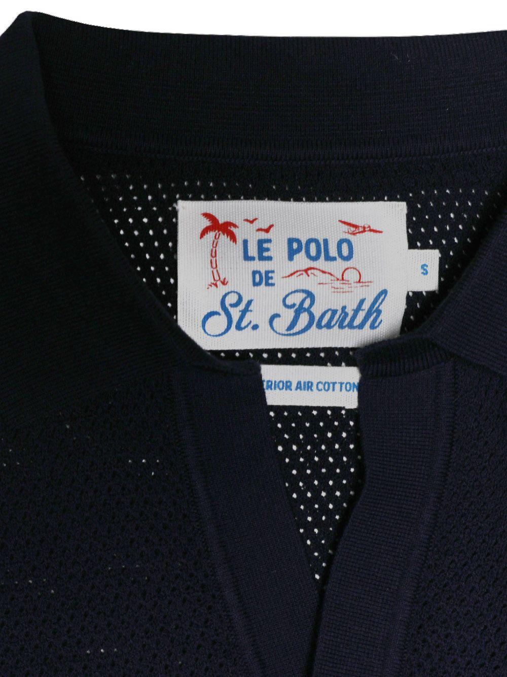 MC2 SAINT BARTH Polo Sloan Mesh in cotone blu 