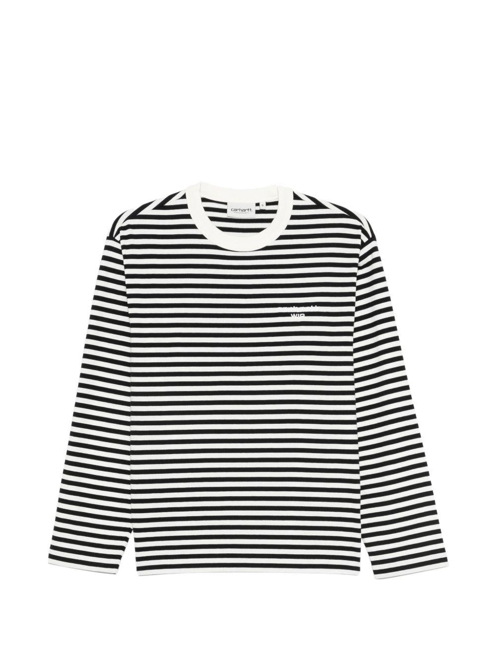 CARHARTT WIP T-shirt a righe bianche e nere 