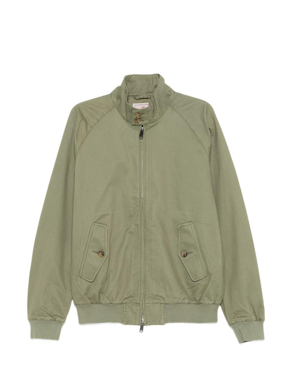 BARACUTA Giacca verde con tasche e zip 