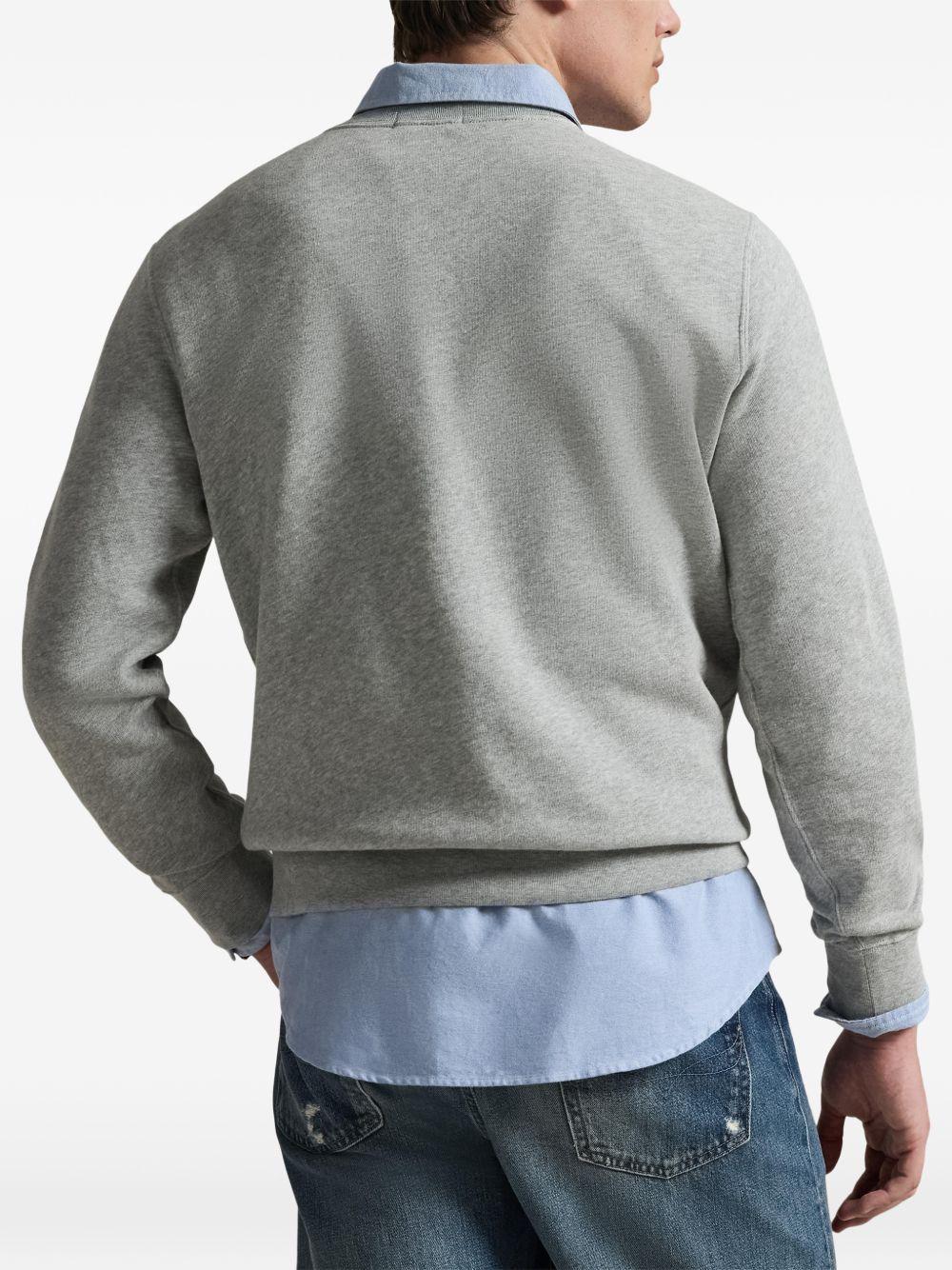 POLO RALPH LAUREN Felpa grigia girocollo con stampa Polo Bear 