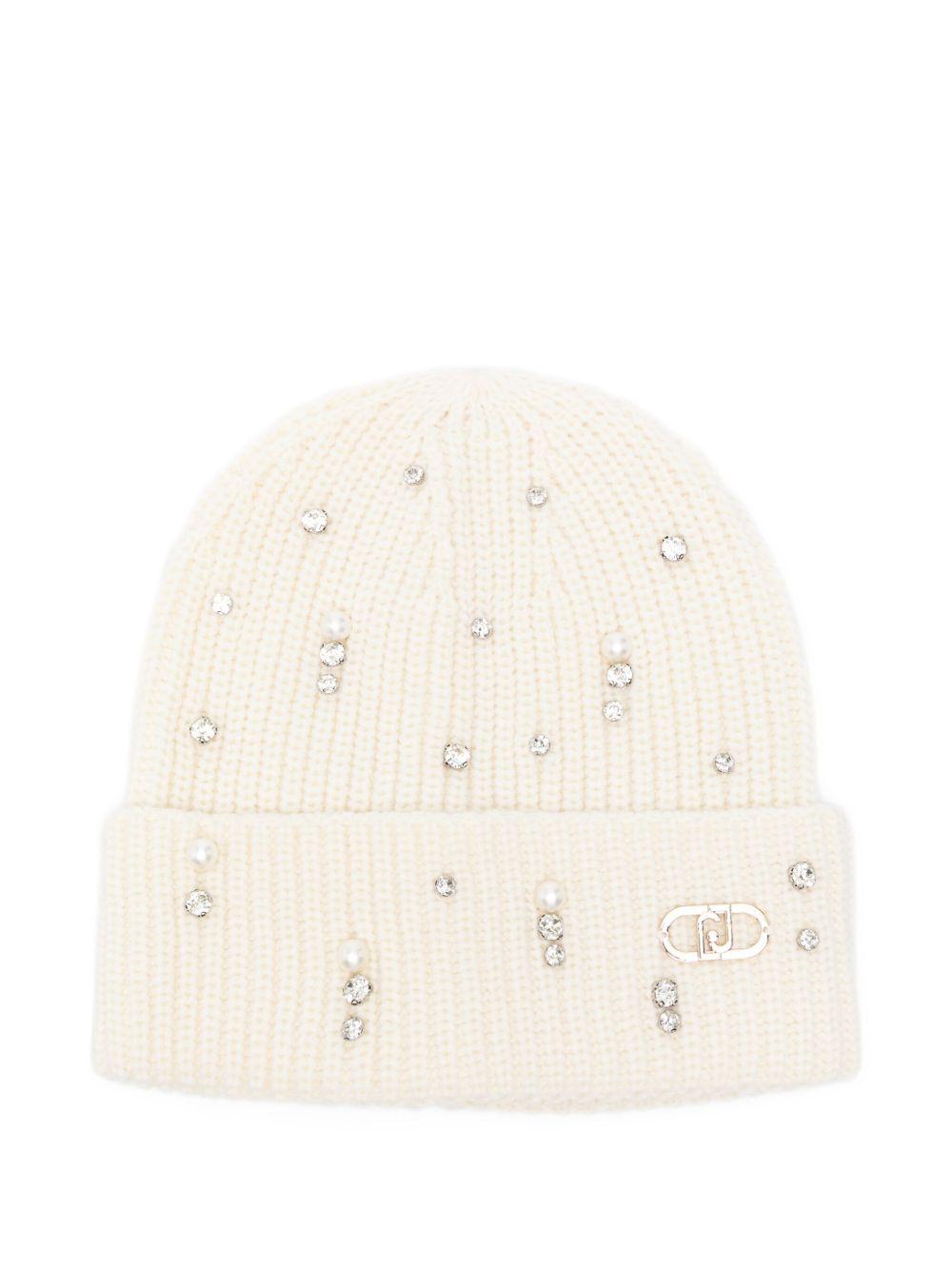 LIUJO Berretto avorio con strass 