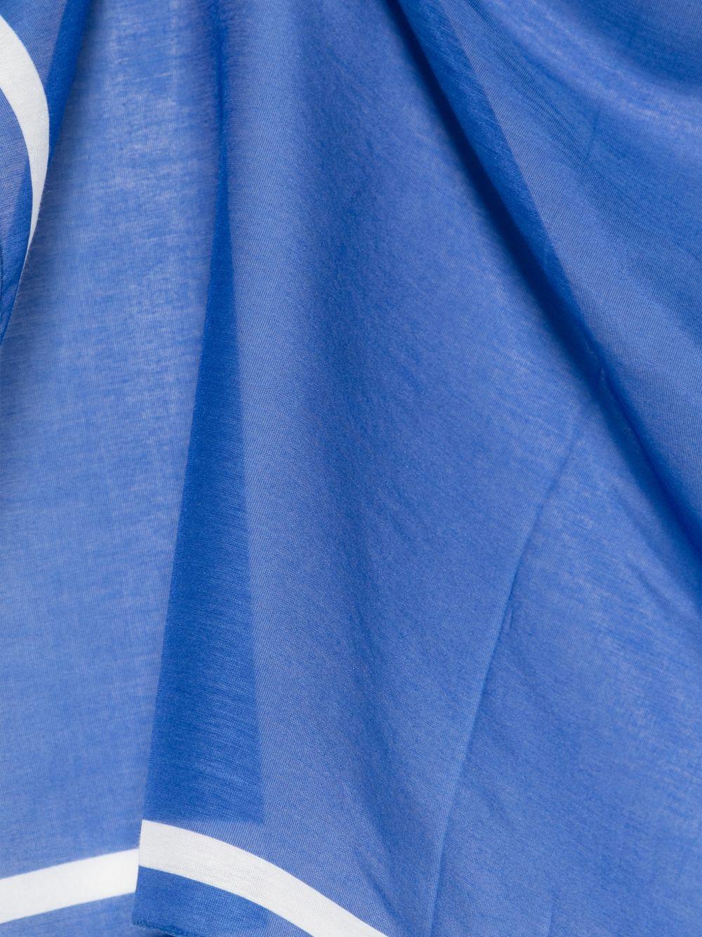 AUTRY Foulard blu con logo in cotone e seta 