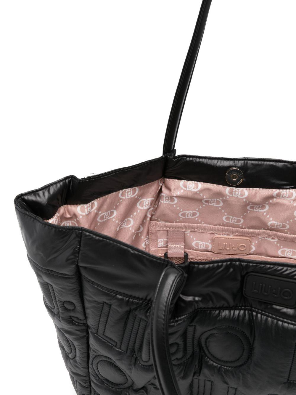 LIUJO Borsa shopping nera trapuntata 