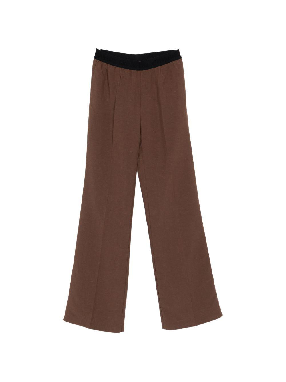 ERMANNO FIRENZE Pantaloni marroni svasati morbidi 
