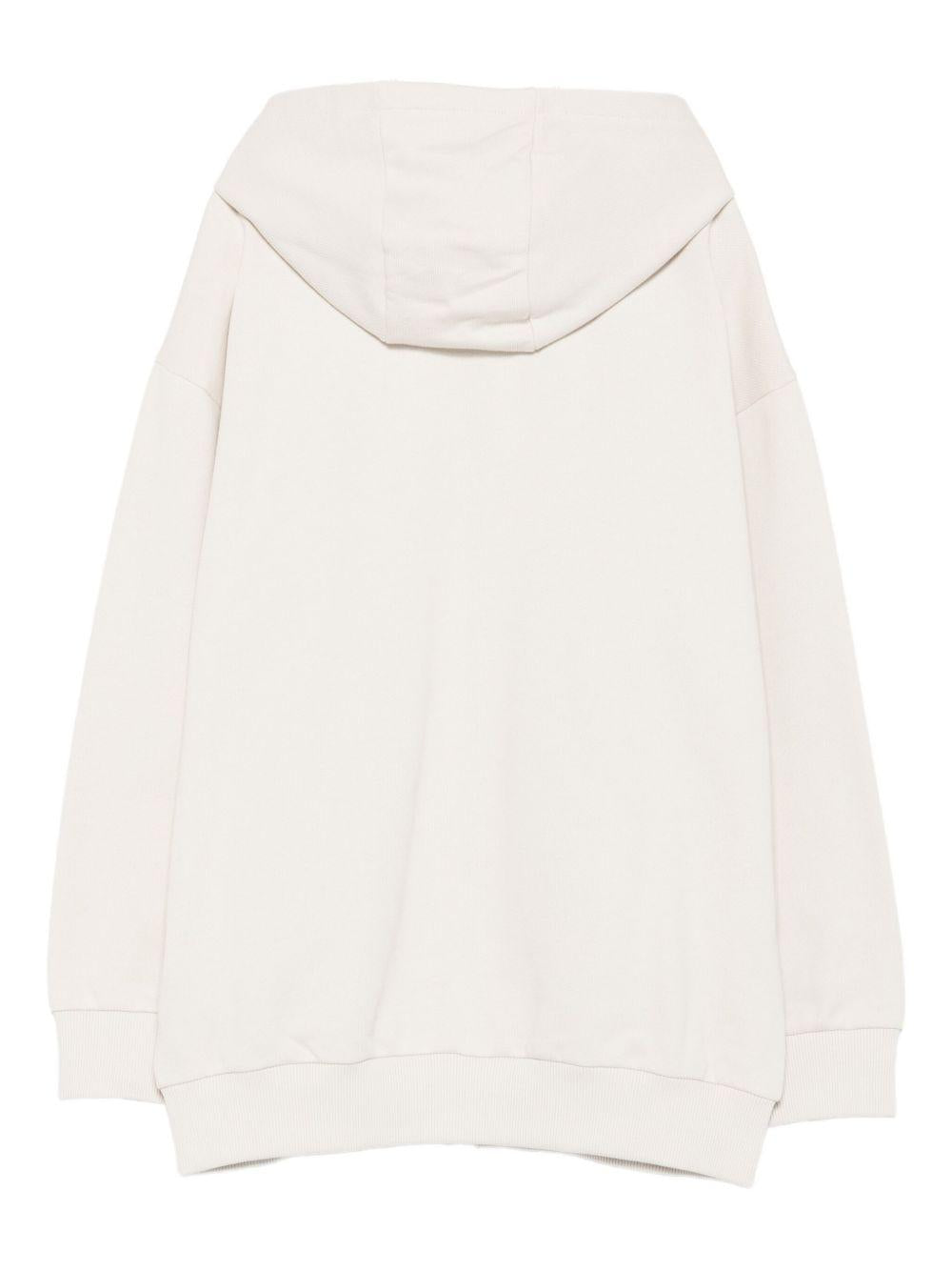 BALMAIN Felpa in cotone con cappuccio e logo 