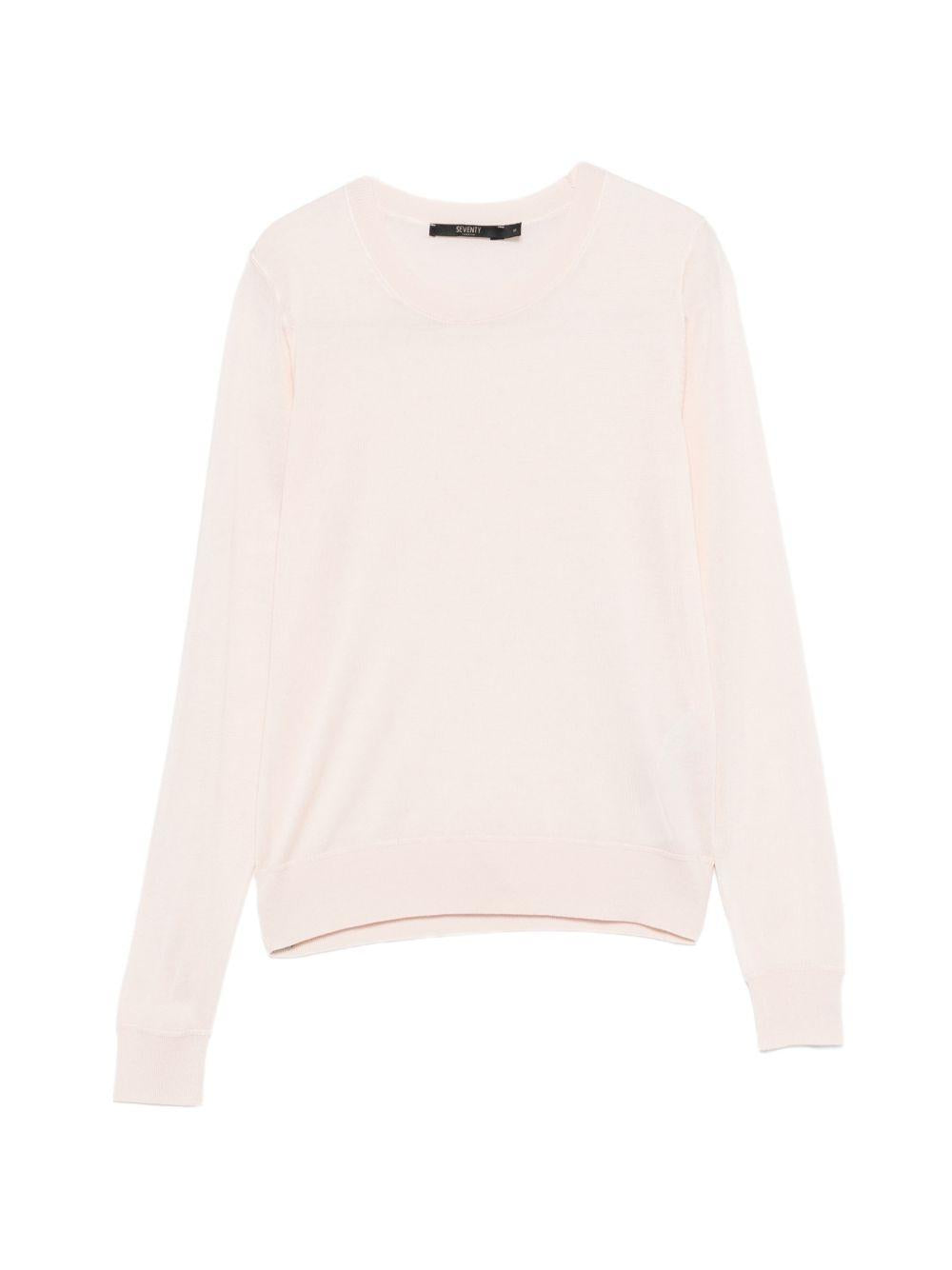 SEVENTY Maglia girocollo rosa a maniche lunghe 