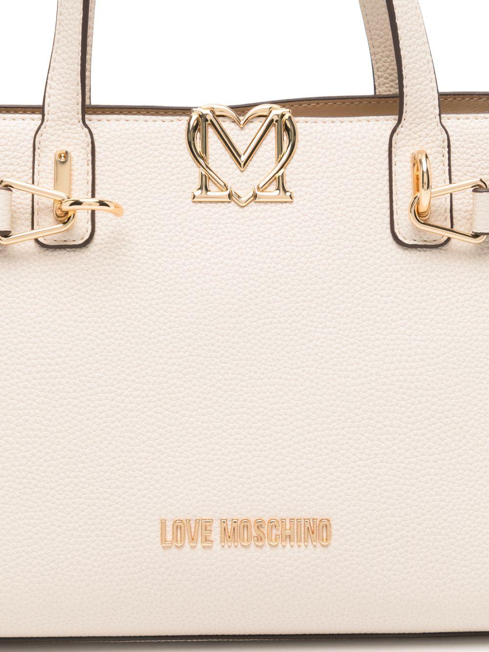 LOVE MOSCHINO Borsa a mano avorio in ecopelle con tracolla 