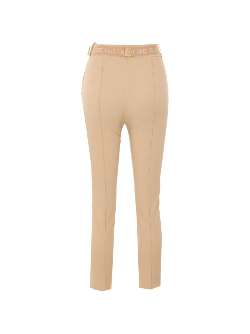 ELISABETTA FRANCHI Pantaloni slim con cintura logata 