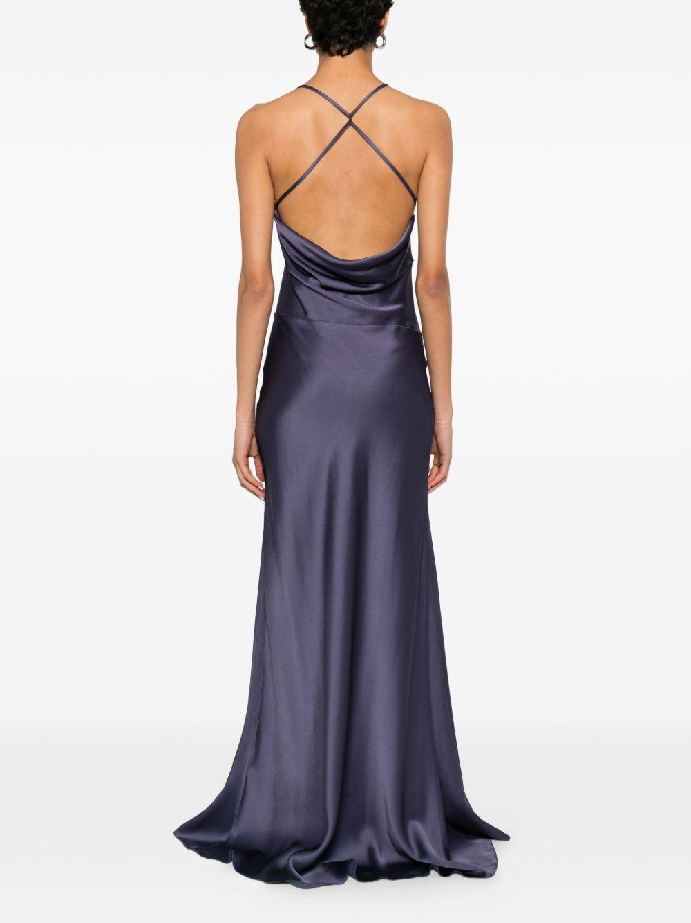 VICTORIA BECKHAM Abito lungo elegante blu 