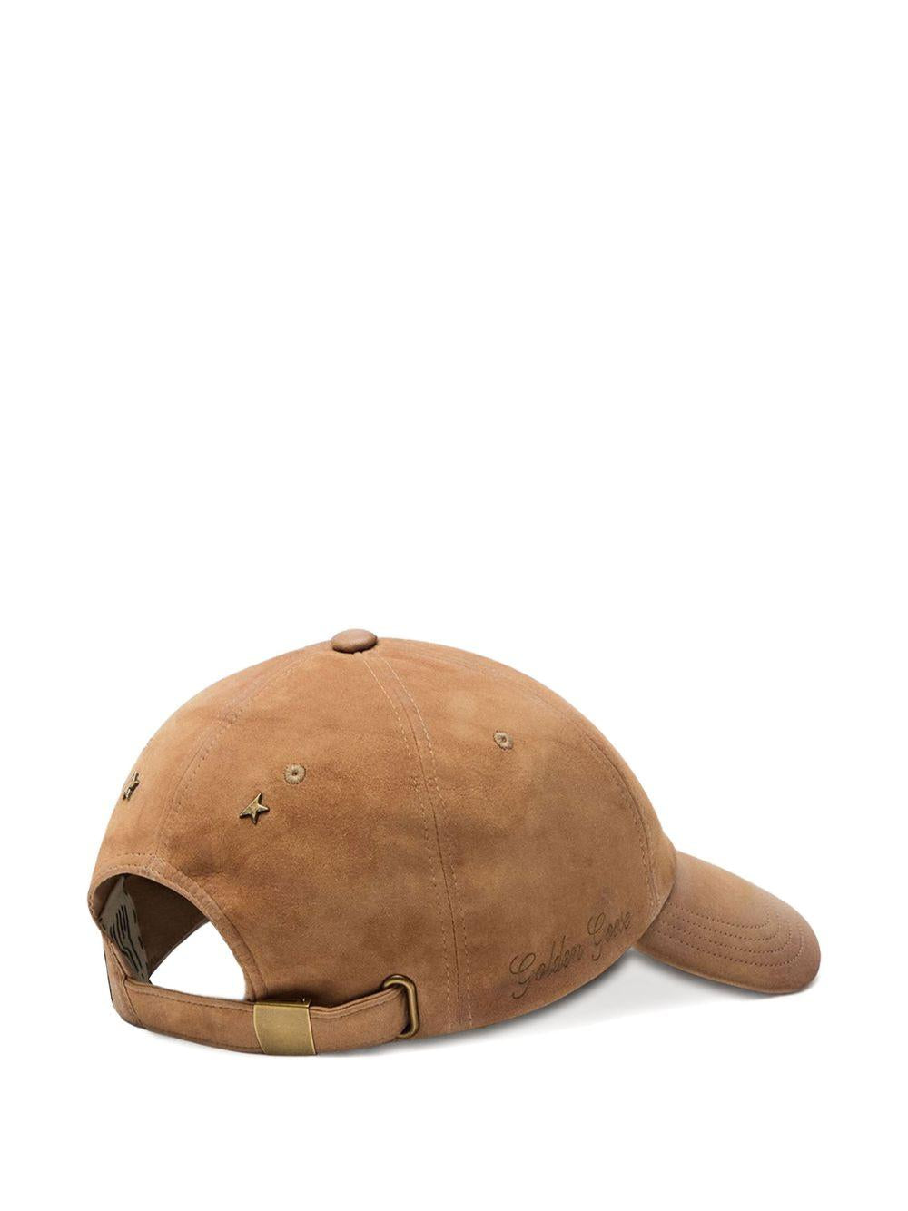 GOLDEN GOOSE Cappello da baseball in suede marrone 