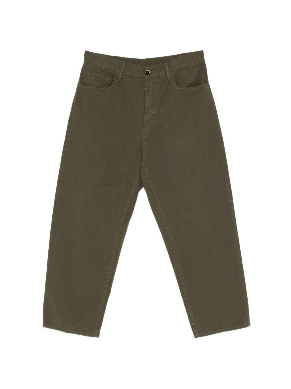 NINE IN THE MORNING Pantaloni Albert in cotone verde scuro 