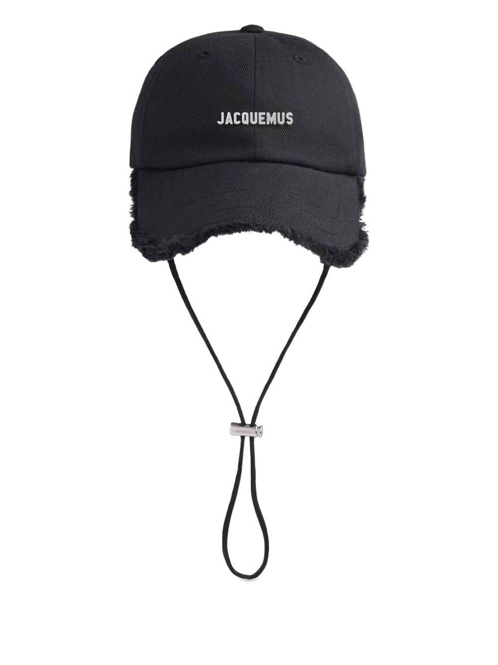 JACQUEMUS Cappello Artichaut in cotone nero con laccio 