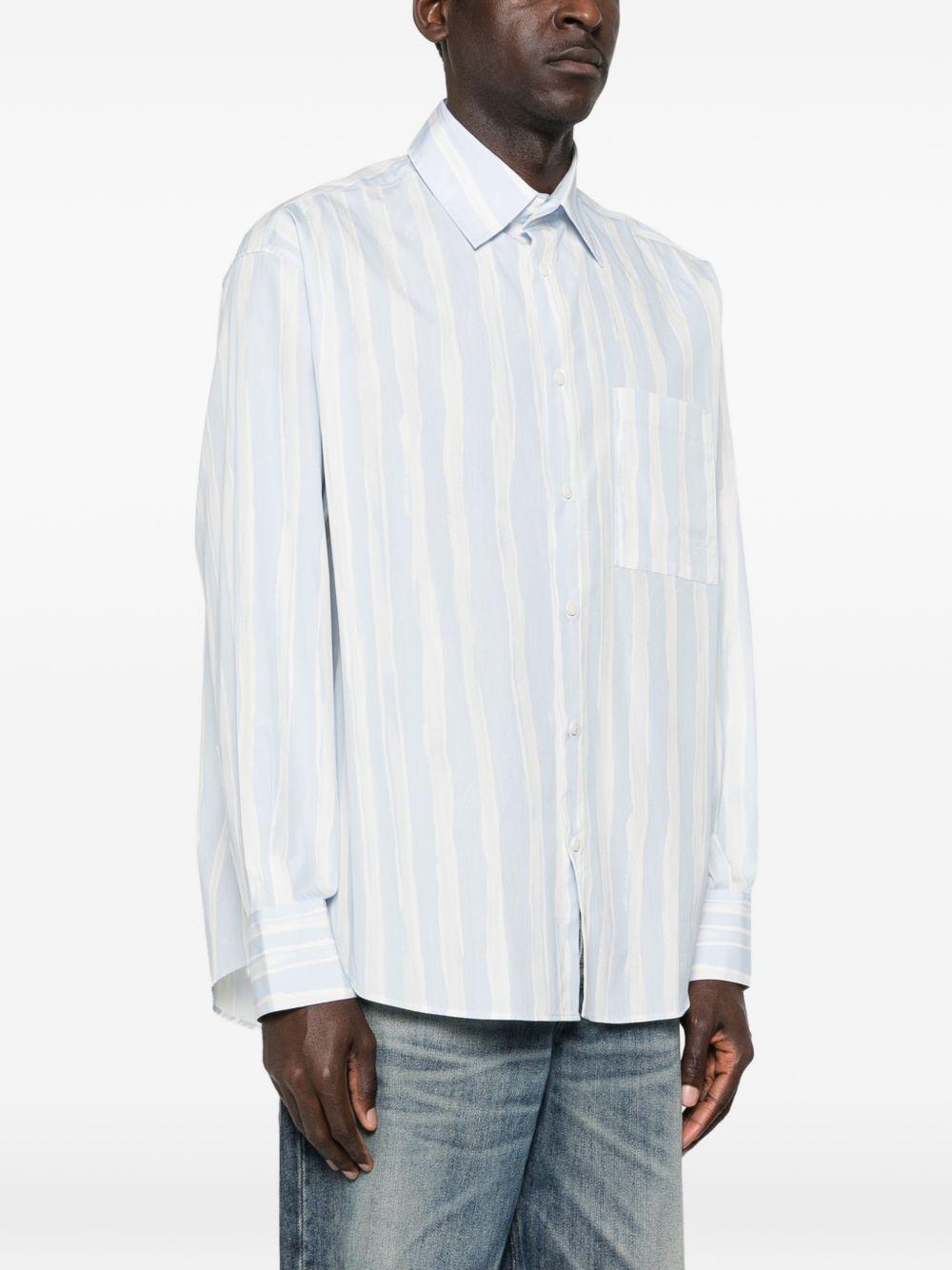 JACQUEMUS Camicia Jacquemus in cotone azzurro chiaro e grigio a righe 