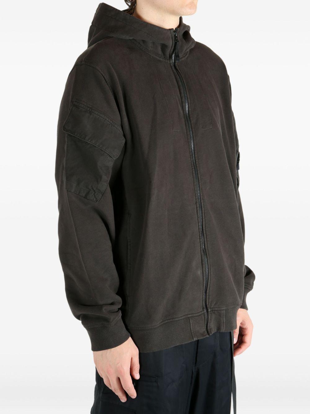 STONE ISLAND Felpa con cappuccio con patch logo<BR/> 