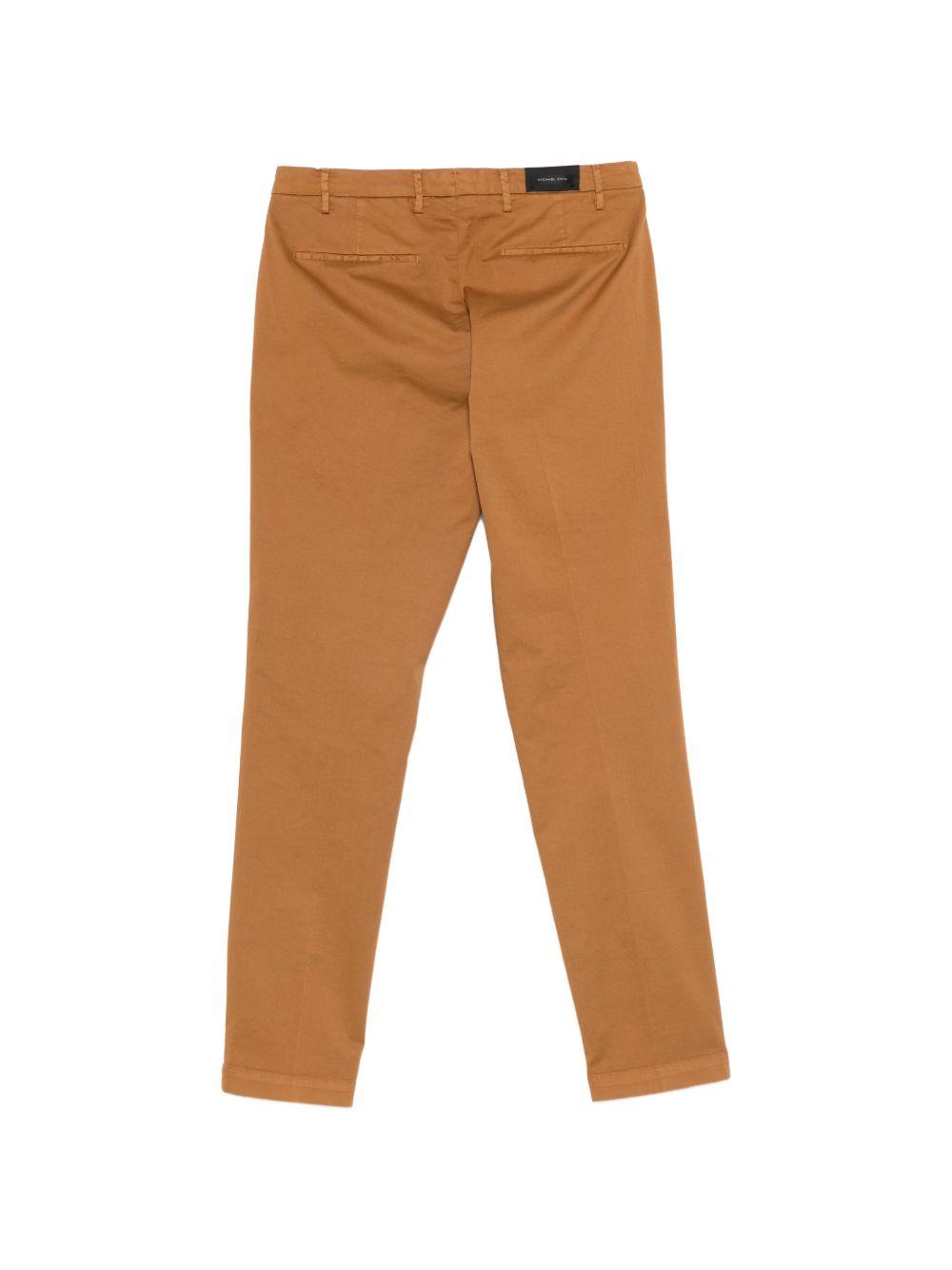 MICHAEL COAL Pantaloni Brad in cotone marrone 