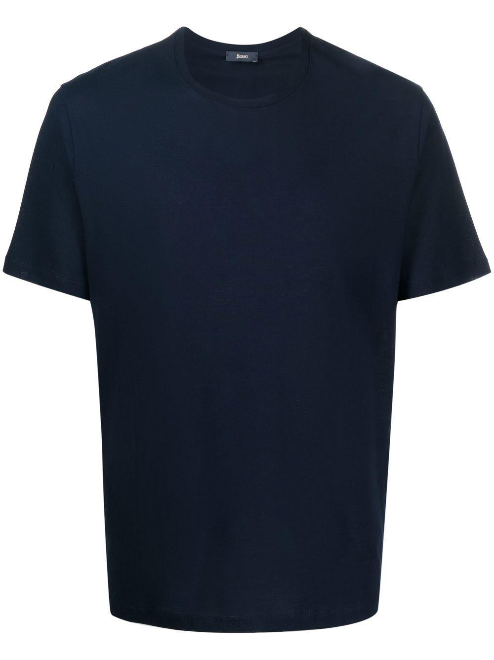 HERNO T-shirt in cotone blu navy 