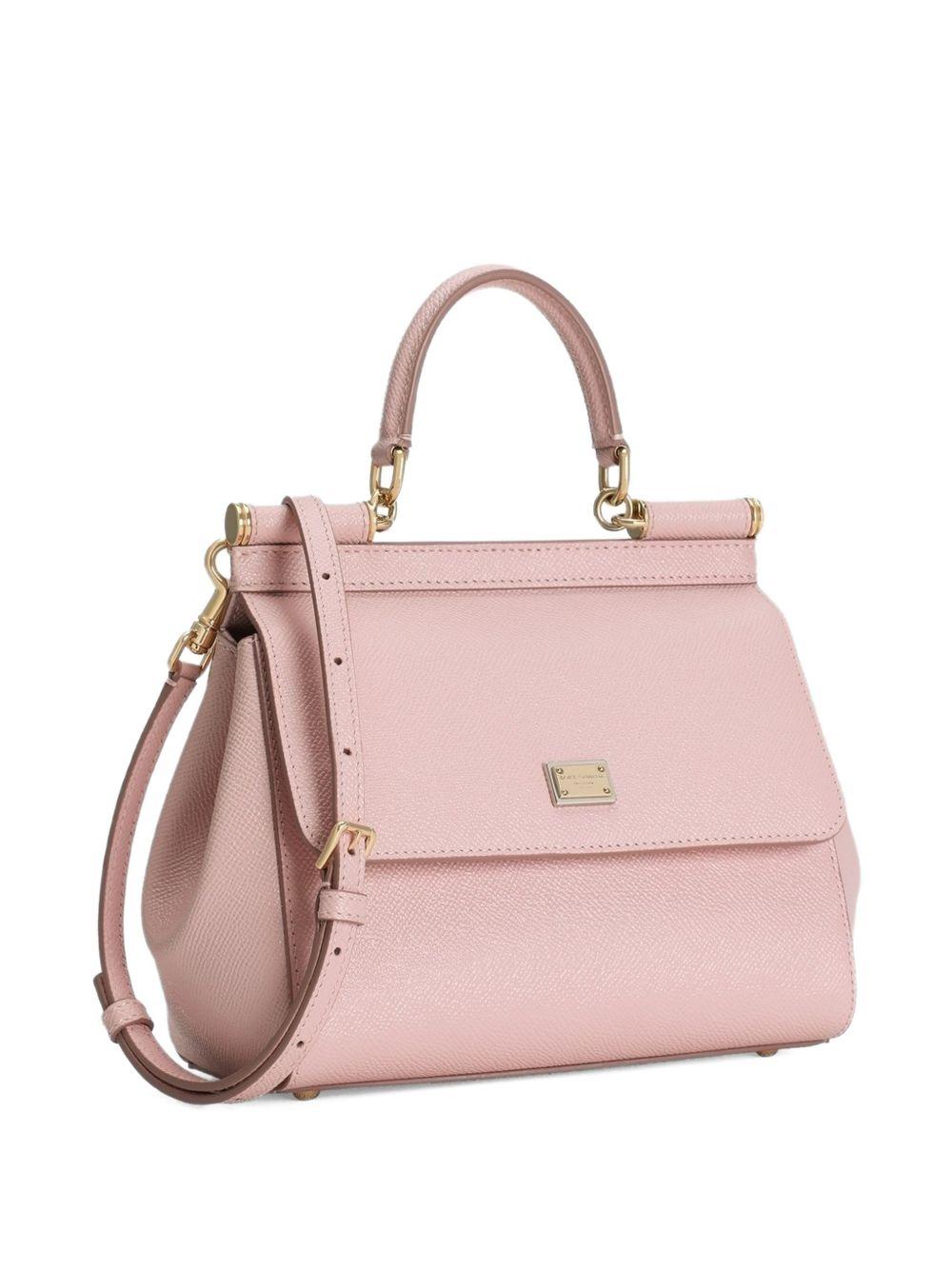DOLCE e GABBANA Borsa a mano Sicily rosa in pelle 