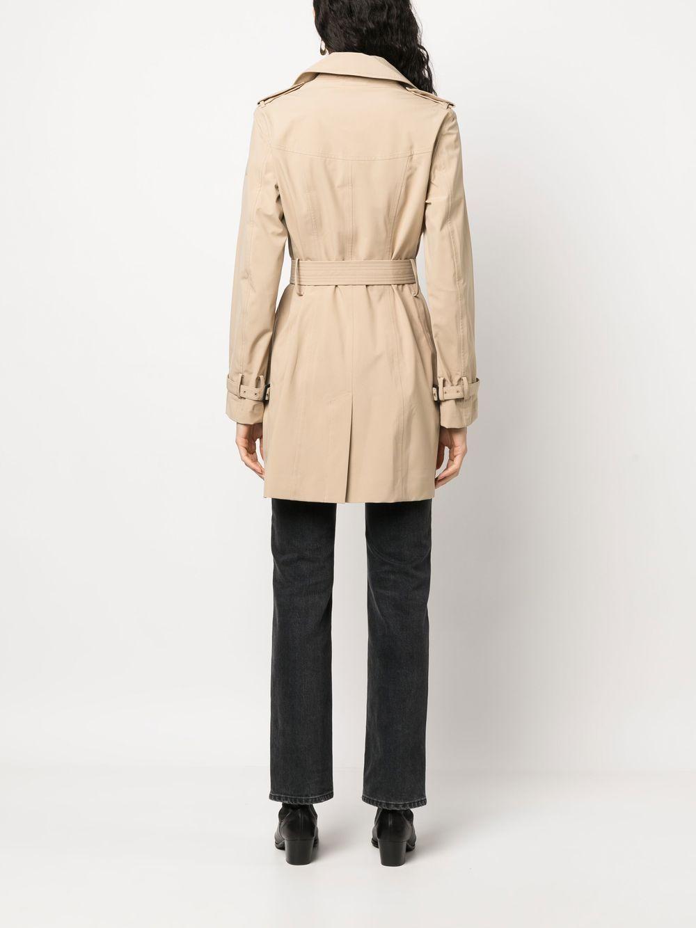 SAVE THE DUCK Trench Audrey doppiopetto beige con cintura 