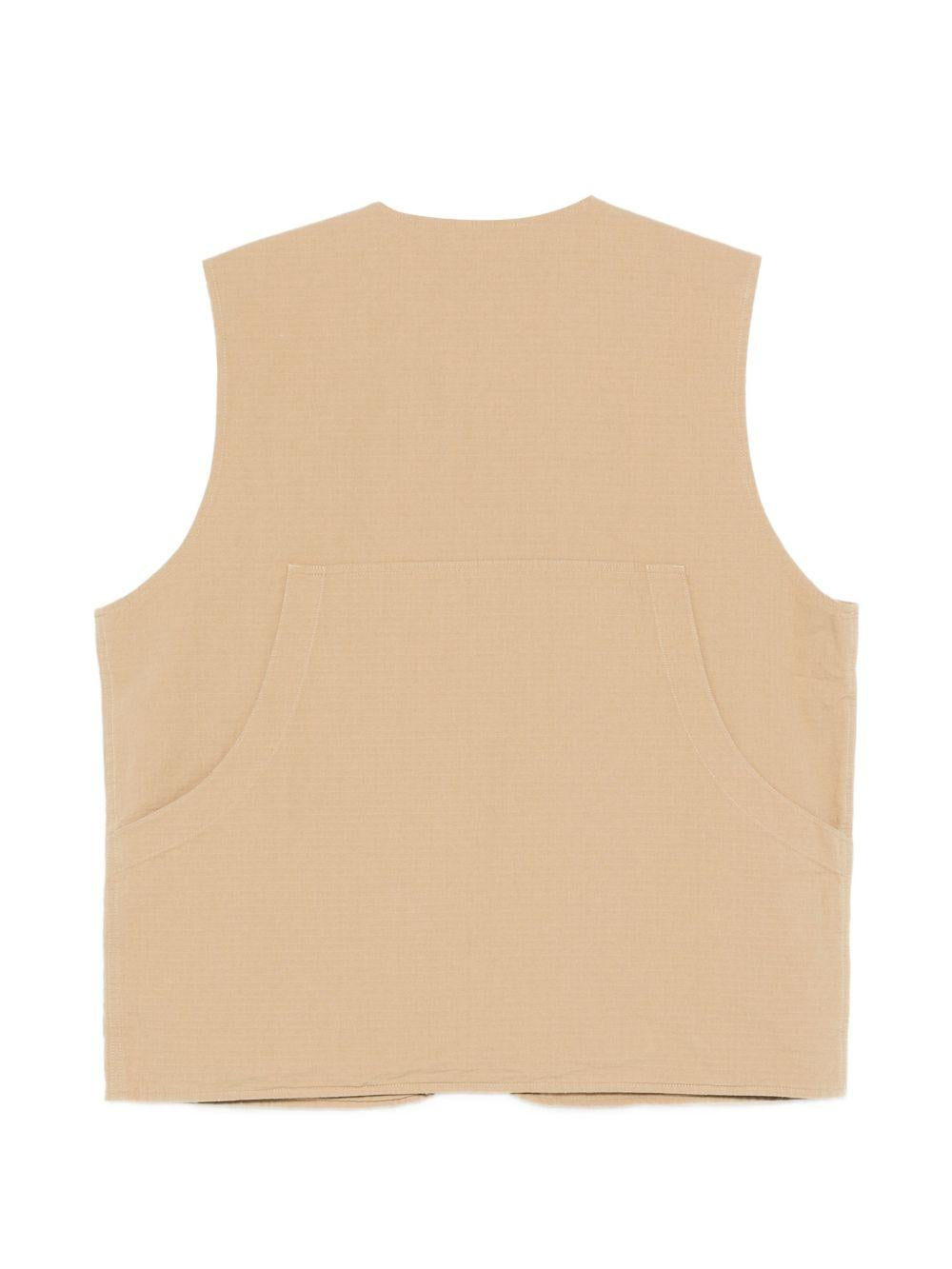 SEBAGO Gilet Downeaster in cotone beige con tasche 