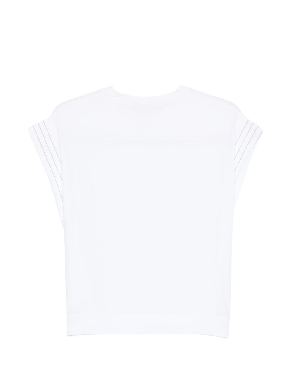 D EXTERIOR T-shirt in cotone elasticizzato bianco 
