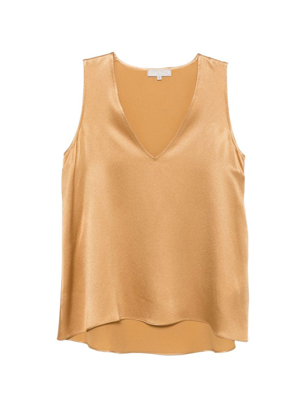 ANTONELLI Top Angelica arancione con scollo a V 