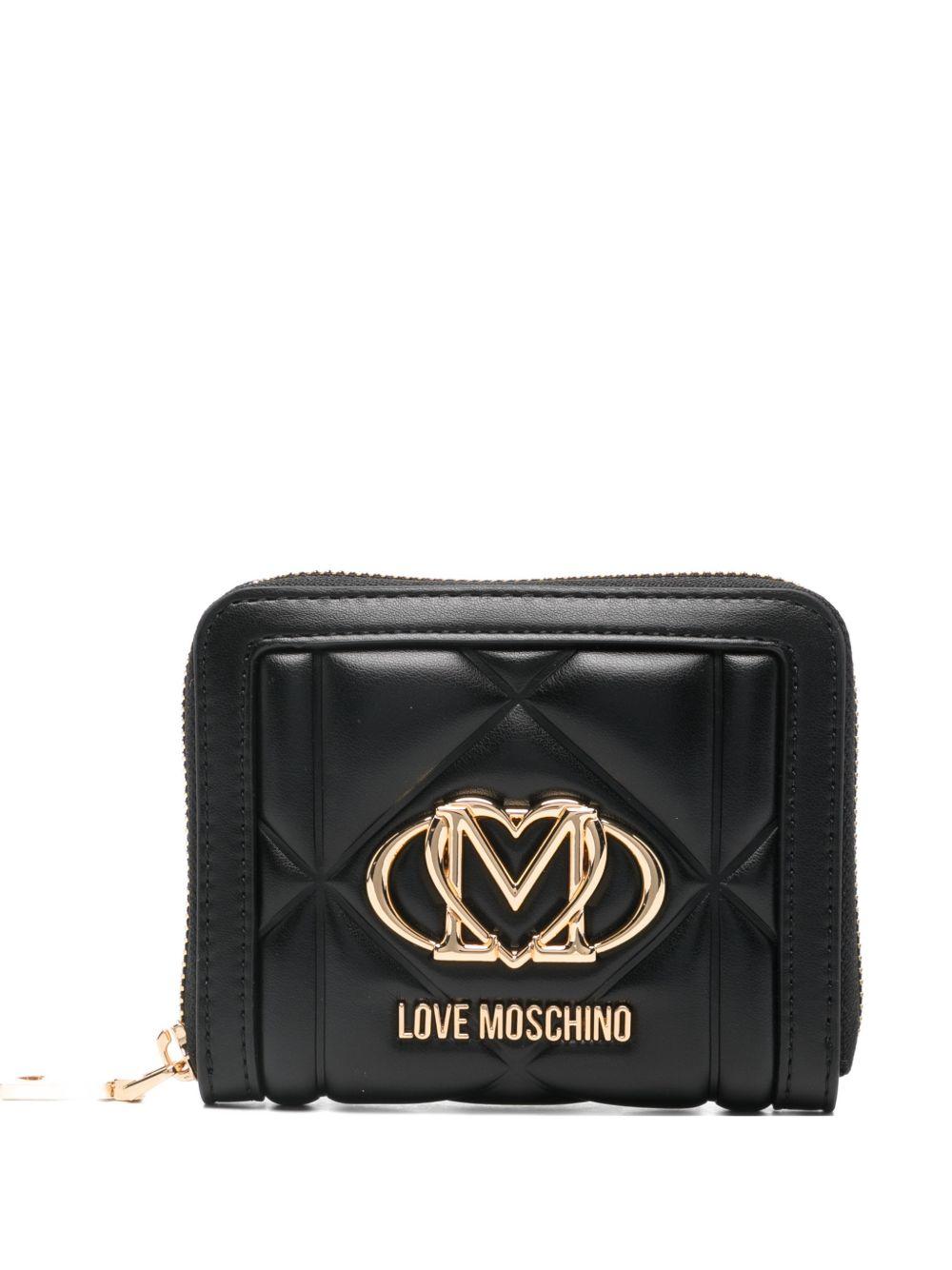 LOVE MOSCHINO Portafoglio trapuntato a conchiglia nero 