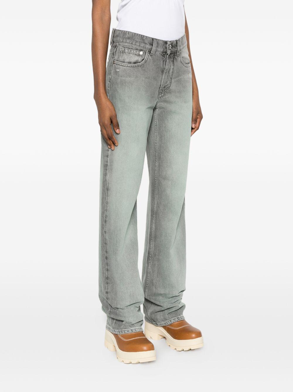 OFF WHITE Jeans in cotone grigio con effetto slavato 