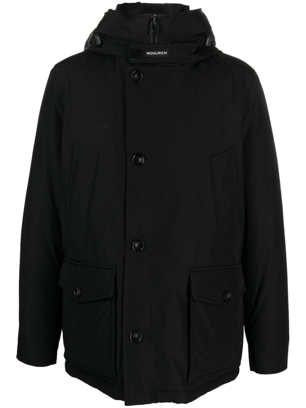 WOOLRICH Parka nero con cappuccio 