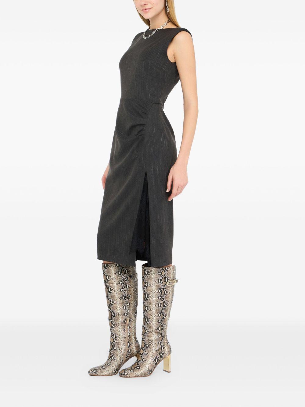 LIUJO Abito midi con motivo a righe sottili 