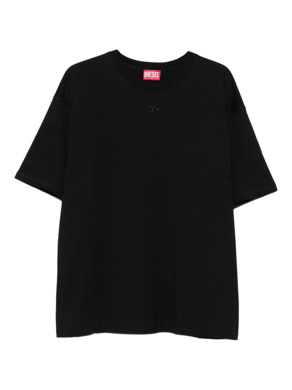 DIESEL T-shirt nera in cotone a maniche corte 