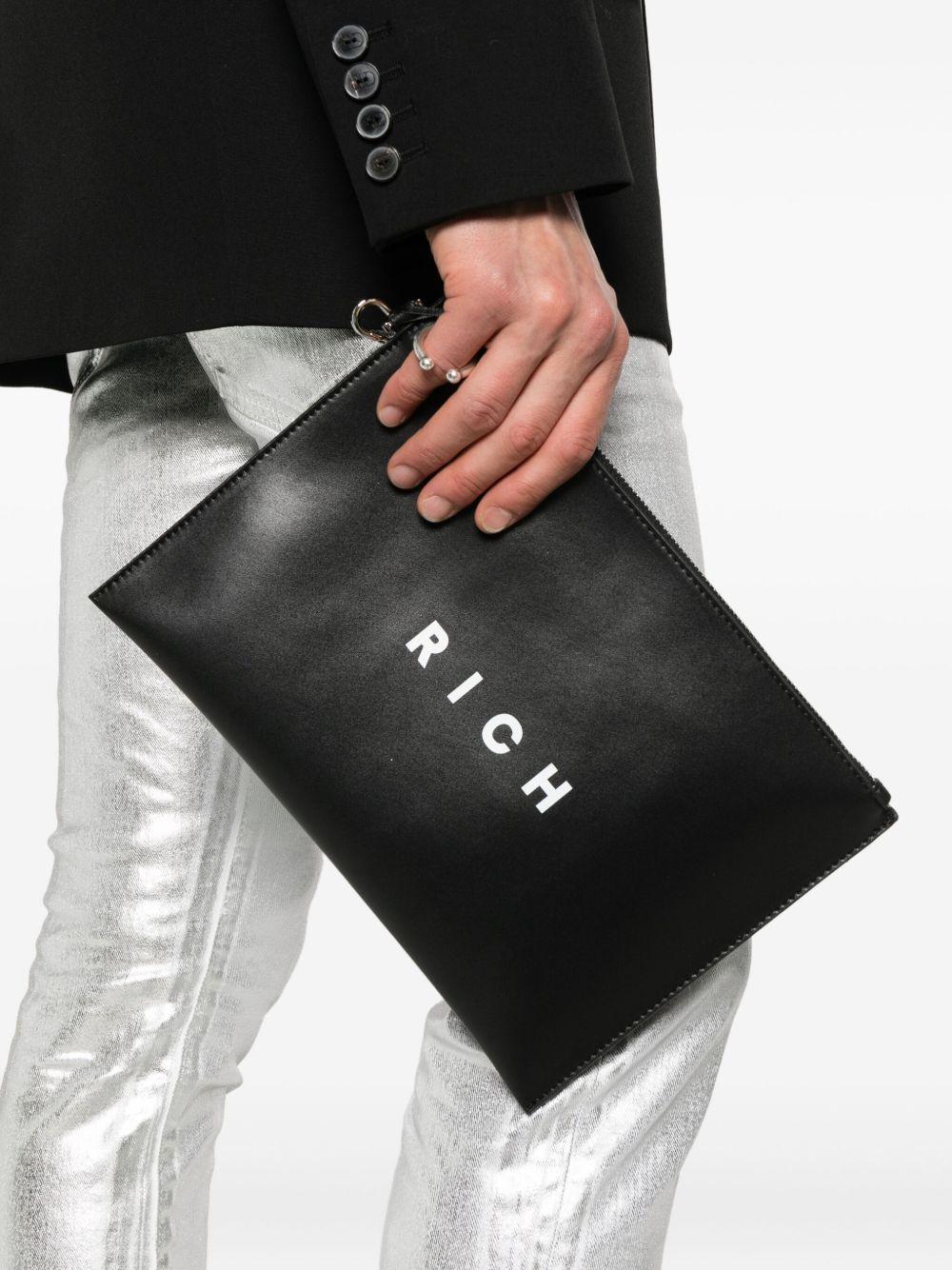 JOHN RICHMOND Pochette nera con logo 